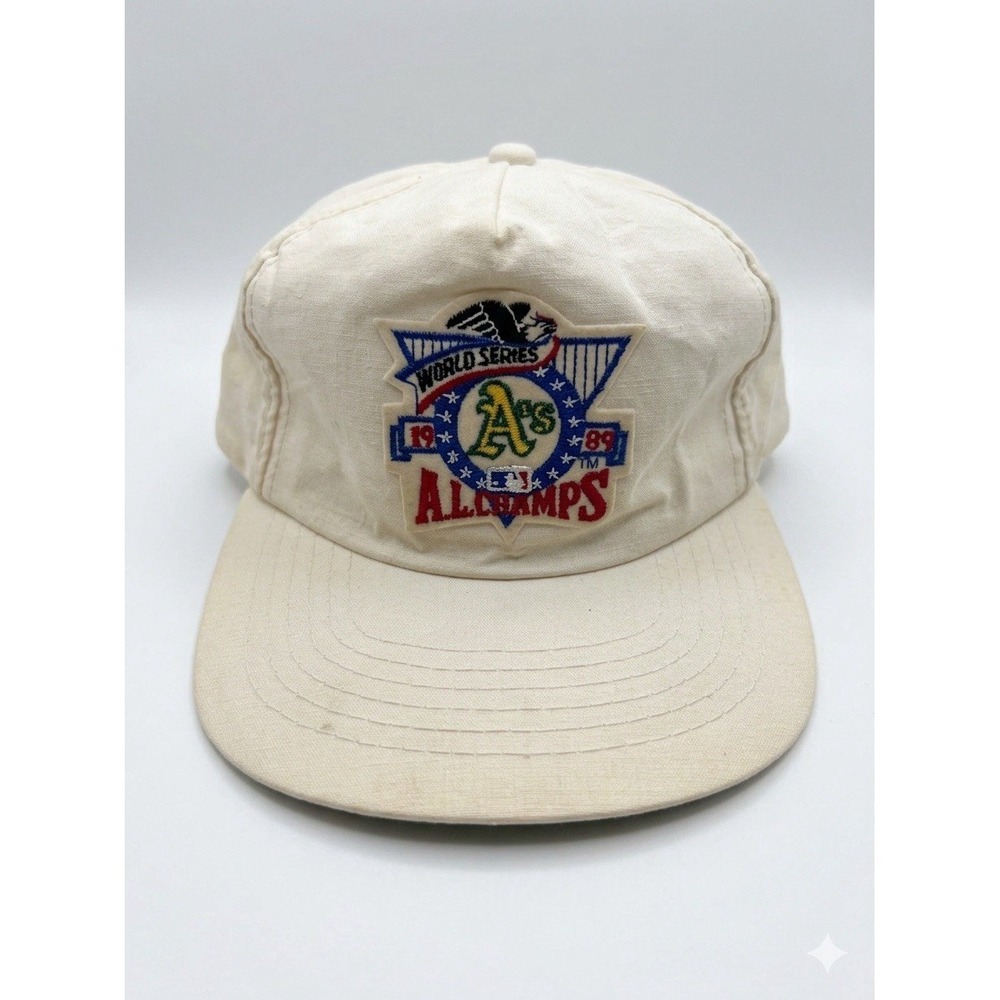 Vintage 1989 World Series Oakland‎ Athletics Hat Youngan Snapback Cap AL Champs
